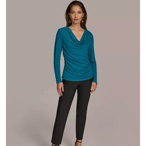 Donna Karan Aqua Cowl Neck Top • Size XS